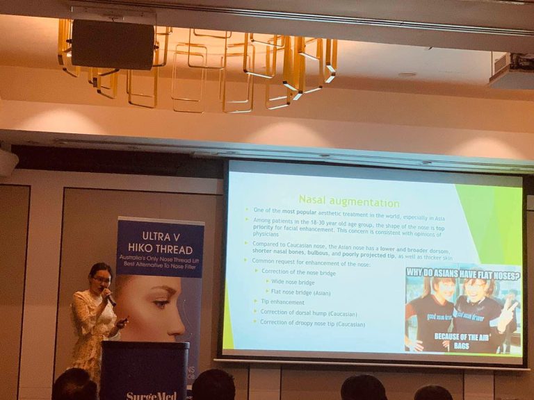 Dr Jing Wang teaching thread lifts Sydney